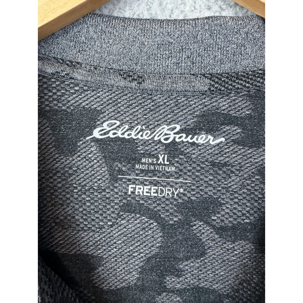 Eddie Bauer Polo Shirt Mens XL Gray Camo FreeDry Performance Hiking Outdoor Mens - Picture 3 of 8